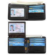 BOSTANTEN Men's Cow Leather Bifold Wallet with Deluxe Credit Card Flip Pocket