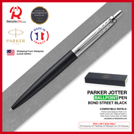 Parker Jotter Ballpoint Pen - Bond Street Black Chrome Trim (with Black - Medium (M) Refill) / {ORIGINAL} / [RetailsON]