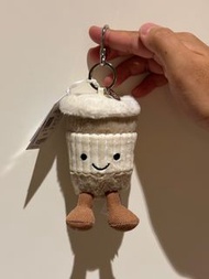(順豐到付-$10) 咖啡杯 Coffee to go bag charm Jellycat 吉利貓 鎖匙扣 Bag charm Key charm 毛公仔 全新正版 不附塵袋