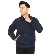 Ghajleng Men's Adult Jacket shirt collar taslan Navy