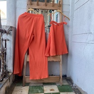 2hand orange set waist 56 to 74cm length 99cm code 306