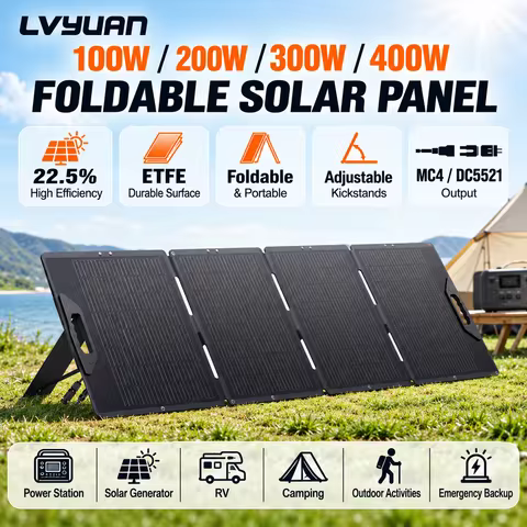 LVYUAN Foldable Solar Panel 30W 100W 200W 300W 400W Portable Monocrystalline ETFE Solar Charger 22.5