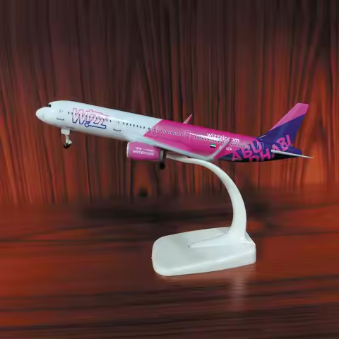 Alloy 20cm Airplane Model 321 WIZZ AIR Aircraft Plane A321 Assembly Resin Base Static Display Airlin