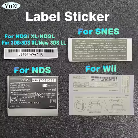 5Pcs Number Lable Stickers For NDSi XL NDS Lite New 3DS XL LL Shell Back Sticker For Nintend NDS SEN
