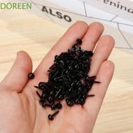 DOREEN 100Pcs Black Plastic Safety Thread Eyes, Safety Plastic Plastic Craft Doll Eyes, Stuffed Doll