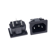 2pcs/lot AC power socket C14 Inlet Power Socket Connector Plug Industrial socket Plug IEC320 C14 3Pi