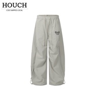 HOUCH COD Cargo Baggy Pants For Men Loose Wide Leg Unisex Curved Knife Pants Drawstring Pant