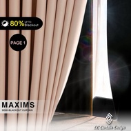[ LC Curtain Design ] Maxims Semi-Blackout Curtain / Plain Semi-Blackout Curtain (Up to 80% Dim-Out)