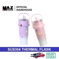 Drinking Cup SUS304 Heat Insulation Water Bottle with Straw 1200ml 3D sticker 运动饮水杯冰霸杯