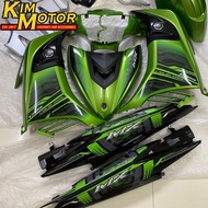 COVERSET LC135 V6 V7 ORIGINAL VELOZI JUPITER MX GREEN BLACK HIJAU HITAM STRIPE TANAM