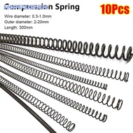 HIPPURAH 10Pcs Long Coil Spring, 0.3 0.4 0.5 0.6 0.7 0.8 1mm 65Mn Spring Steel Compression Spring, Y