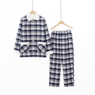 MUJI Thickened Flannel Pajamas - Winter Wearable for Couples