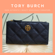Tory Burch Black Quilted Long Wallet