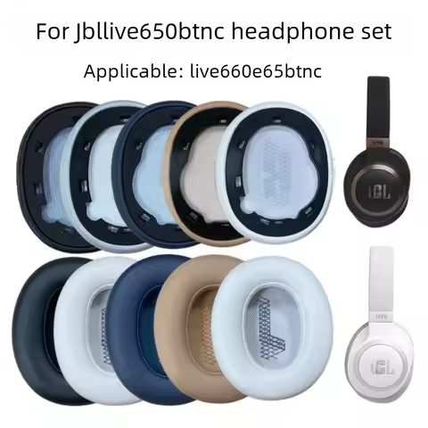 2 Pairs Soft Foam Ear Pads Replacement for JBL Live 650BTNC 660 E65BTNC Duet NC Headset Ear Cushion 