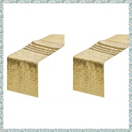[h5bl3j6wj.ph] 2 Pcs Gold Sequin Table Runner 30.5 X 275cm Glitter Gold Table Runner for Party, Wedd