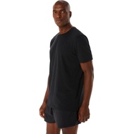 ASICS :  ASICS SPIRAL EMBROIDERY TEE MEN TRAINING เสื้อ ผู้ชาย เสื้อ เสื้อคอกลม ของแท้  PERFORMANCE BLACK