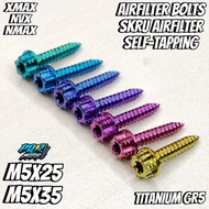 💯GR5 Titanium Cover Air Filter Screw/Skru Titanium Cover Air Filter Yamaha Honda M5 (RAGA YAMAHA JUG