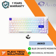 Flexi Tech Akko Blue On White MOD007B PC Mechanical Keyboard - Akko V3 Piano Pro