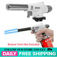 Flame Gun Butane Burner Portable Torch Lighter for Camping Hiking BBQ Outdoor(Butane Not Included) - Multi Purpose Torch/Flame Gun High Quality Gas Blow Butane Auto Ignition Jet Burner Welding Torch - Camping Gas Torch Welding Fire Maker Lighter Butane