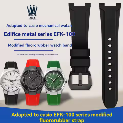 EFK-100XPB Men's Replacement Bracelet For Casio Mechanical Watch EFK-100 Modified Fluororubber Watch