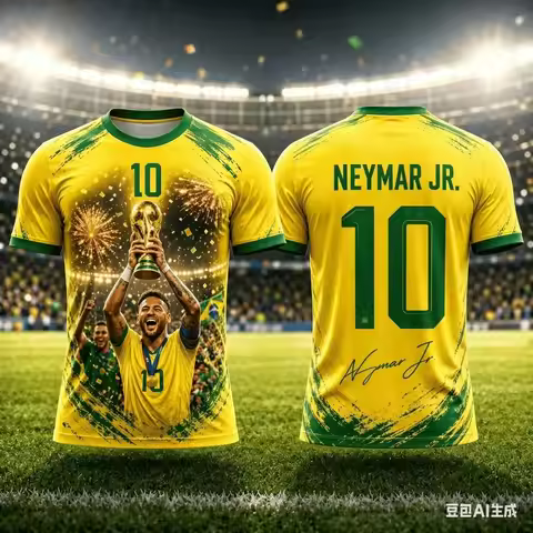 3D Print Pattern Neymar Sport Quick-dry Breatha Men Football Jersey T-shirt Outdoor Team Training Fa