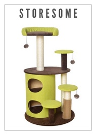 Premium Large Cat Climbing Tree With Natural Sisal &amp; Rub Comb