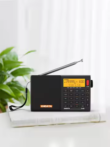 XHDATA D808 Professional AM FM SW MW AIR SSB RDS Radio Long Range Reception Portable Rechargeable Mu