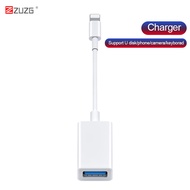 ZUZG OTG Adapter Cable for iPhone iPad Lighting to USB Camera Connector With Charging Port Data Converter U Disk Keyboard Compatible with iPhone 11/11 Pro/XS Max/XR/8 PlusiPad Pro/Mini/Air
