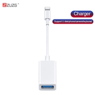 ZUZG OTG Adapter Cable for iPhone iPad Lighting to USB Camera Connector With Charging Port Data Conv