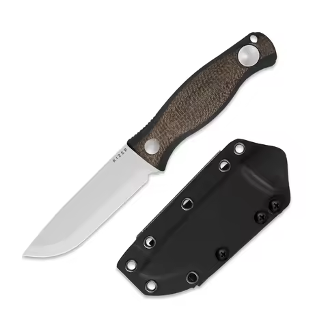 Kizer Fixed Blade Knife 1100A1/A2/A3/A4 Polaris Chisel Grind AEB-L/1095 Steel Blade Micarta/G10 Hand