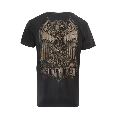 West Coast Choppers Double-Sided Oversized T-Shirt – Front Small Cross-Style "WEST COAST CHOPPERS" G