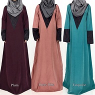 3pcs/set Dress Jubah Baldu Pua Kumbu Long Velvet Maxi Dress WajibAmbilSemuaWarna