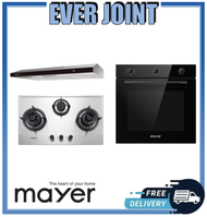 Mayer MMSS773 [75cm] 3 Burner Stainless Steel Hob + Mayer MMSL902BE [90cm] Slimline Hood + Mayer MMDO8R [60cm] Built-in Oven with Smoke Ventilation System Bundle Deal!!