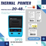 DETONGER DP23Plus 300dpi Thermal Label Printer Wireless Bluetooth Label Printer Label Printer Inkless Printer