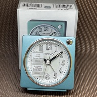 [TimeYourTime] Seiko Clock QHE197L Blue Analog Quartz Quiet Sweep Silent Snooze Alarm Clock QHE197
