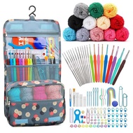 Beginner Crochet Wool Crochet Hanging Style Set Colorful TPR Soft Handle Crochet Sweater Knitting Cr