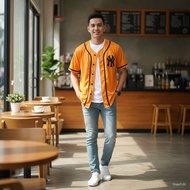 Baseball Shirt / Baseball Shirt / Baseball Shirt NY orange Baseball Jersey for Men & Women