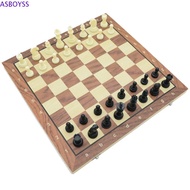 ASBOYSS Solid Wooden International Chess, Chessboard Magnetic Educational Chess Game Set, Pawns Fold