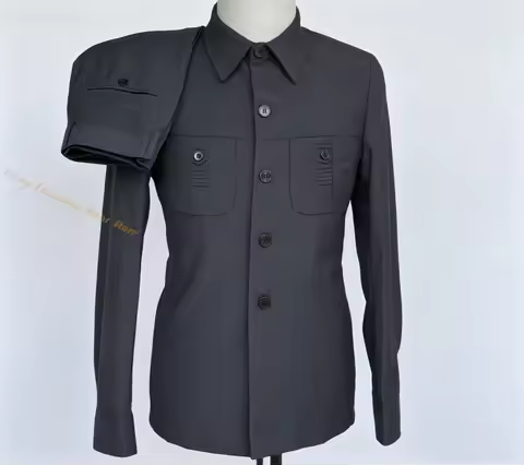 Dark Grey Boyfriend Safari Jacket Pants Man Elegant Set Designer Blazer Wedding Ceremony Dress Afric
