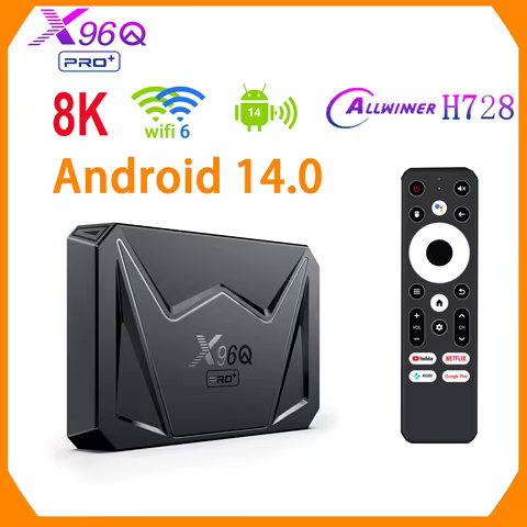 HY X96Q PRO+ Android 14 Smart TV Box Allwinner H728 Quad Core 8K@24fps 1000M Ethernet Wifi 6 Google 
