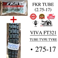 TAYAR TYRE VIVA TUBE TYPE FT321 BUNGA KEBUN 275-17+FKR TUBE (2.75-17)