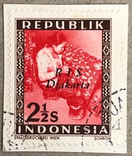 PW562-PERANGKO PRANGKO INDONESIA WINA REPUBLIK RIS DJAKARTA(H),USED