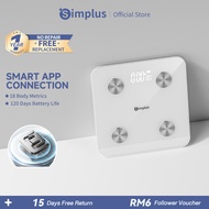 Simplus Smart Scale丨Bluetooth丨App Connection丨18 Body Metrics丨120-Day Battery Life丨BMI Body Fat Muscl