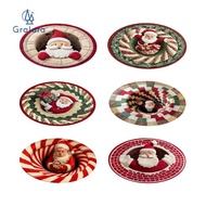 GRALARA Christmas Rug Decorative Rug Quilted Christmas Decor Round Carpet Xmas Area Rug Optical Illu
