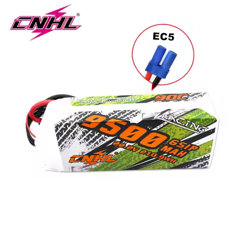 CNHL Lipo 6S 22.2V Battery 9500mAh 90C With EC5 Plug For RC Cars Parts Boats Vehicle Tank Helicopter