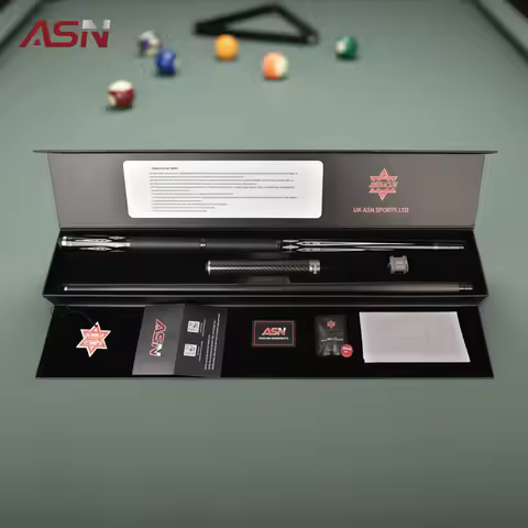 ASN-HSQG-TH-09 Carbon Fiber Pool Cue Gift Set, Complete Billiard Kit with Practical Accessories & Wa