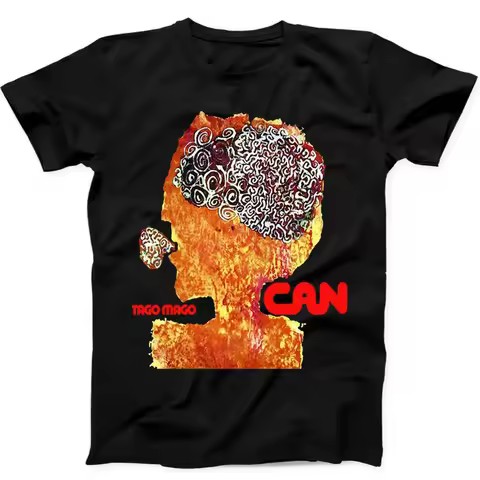 Can Tago Mago German Krautrock Punk Rock Retro Music Gift Black T-Shirt Pure Cotton Couple All-Seaso