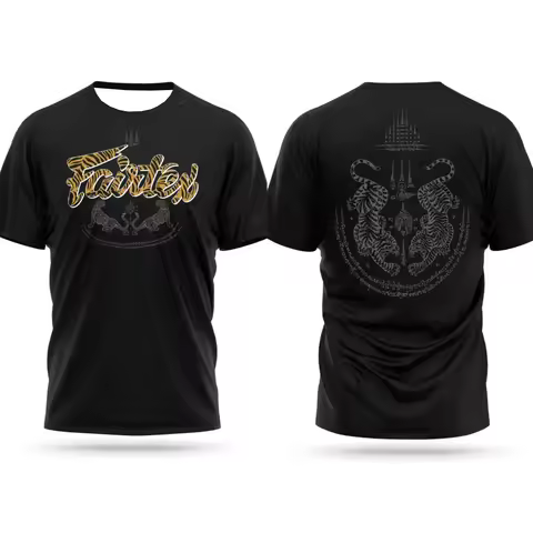 New Summer Quick-Dry Mens T Shirt Fighting Suit Fairtex Printed Sports Comfortable Breathable Womens