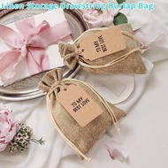 10Pcs Burlap Drawstring Pouch Multifunction Linen Storage Drawstring Burlap Bag Jewelry Burlap Bag