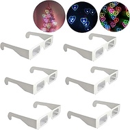 30 Packs Rainbow Hearts Diffraction Glasses Heart Shapes 3D Glasses Special Effect Light for Outdoor